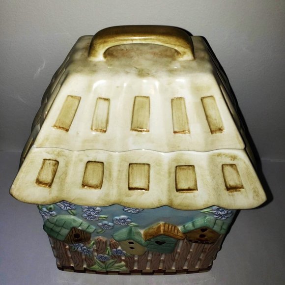 Gibson Cookie Jar Birdhouse Shabby Cottage Chic Farmhouse Country Style - Picture 2 of 12